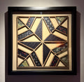 Interwoven: Laser Cut Quilt Block Wall Art | Framed Wood & Fabric Quilt-Inspired Decor | Handmade One of a Kind Home Art | Silk Necktie | One of One