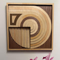 Unknown: Abstract Laser Cut Wood Art - 3D Layered Wall Decor - Modern Geometric Design