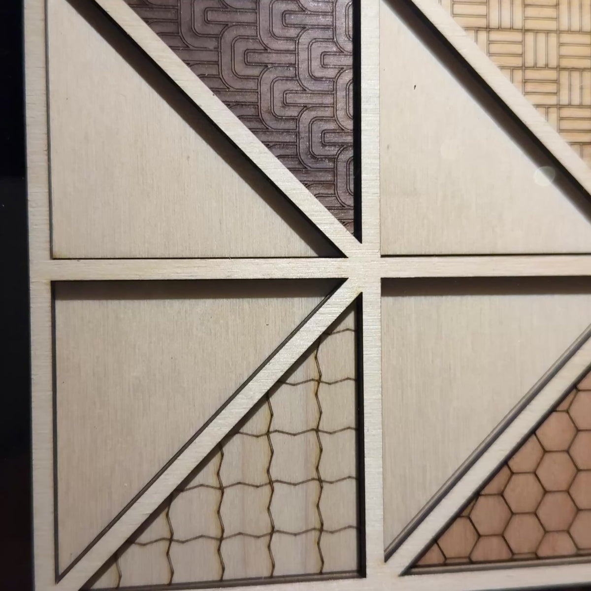 Convergence: Laser Cut Quilt-Like Wall Art | Framed Wood Decor | One of One